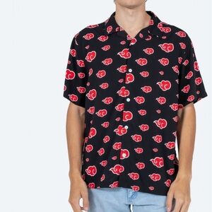 Naruto Akatsuki Cloud Button Down Shirt